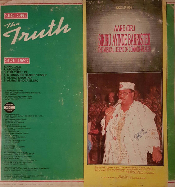 Chief Dr. Sikiru Ayinde Barrister : The Truth (LP, Album)