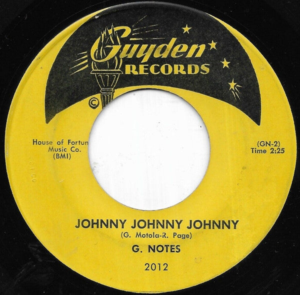 The "G" Notes : Broken Down Merry Go Round / Johnny Johnny Johnny (7", Single)