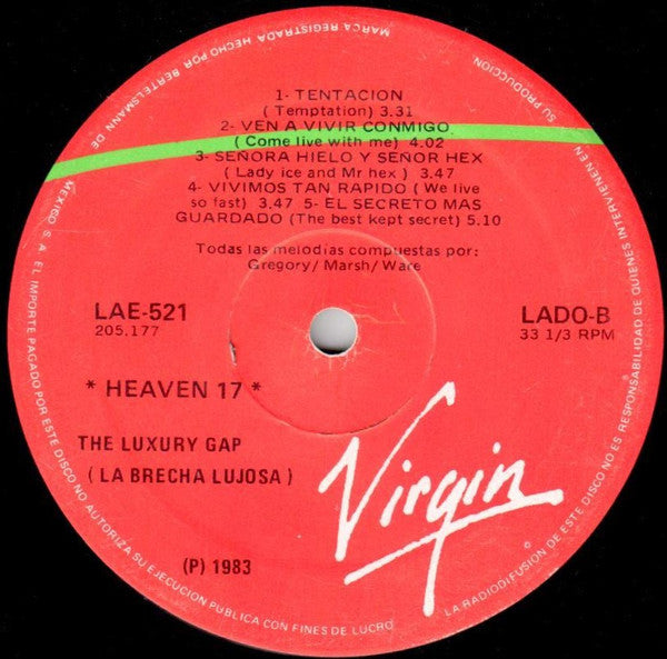 Heaven 17 : The Luxury Gap (LP, Album)