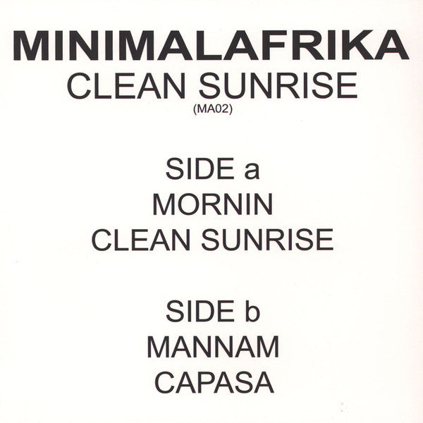 Minimal Afrika : Clean Sunrise (12", EP)