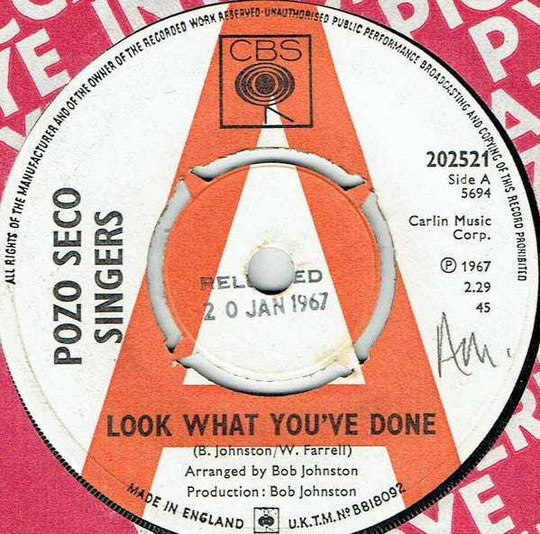 The Pozo-Seco Singers : Look What You've Done (7", Single, Promo)