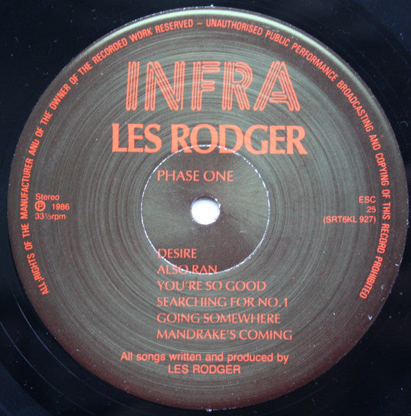 Les Rodger : Infra Red (LP, Album)