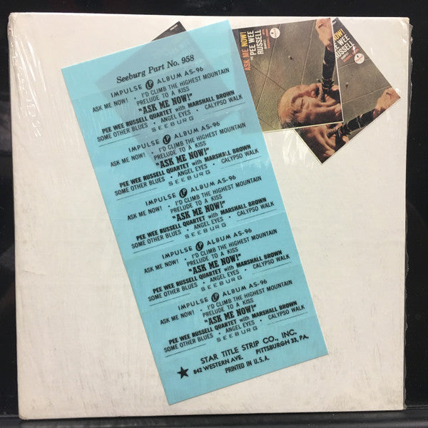 Pee Wee Russell Quartet with Marshall Brown : Ask Me Now! (7", Jukebox)