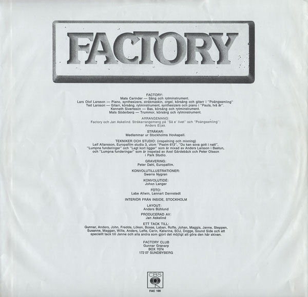 Factory : Factory (LP, Album)