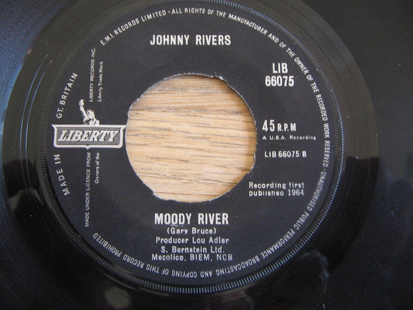 Johnny Rivers : Mountain Of Love / Moody River (7", Single)