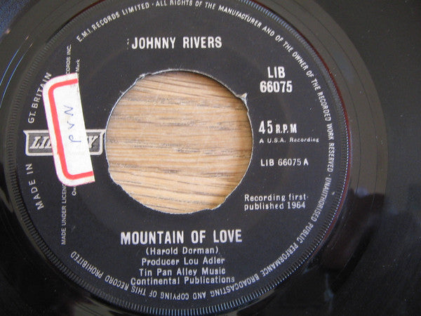 Johnny Rivers : Mountain Of Love / Moody River (7", Single)