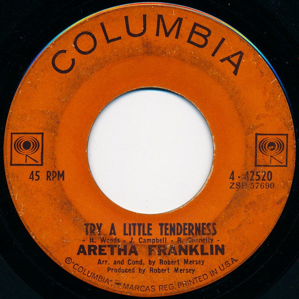 Aretha Franklin : Try A Little Tenderness / Just For A Thrill  (7", Single)