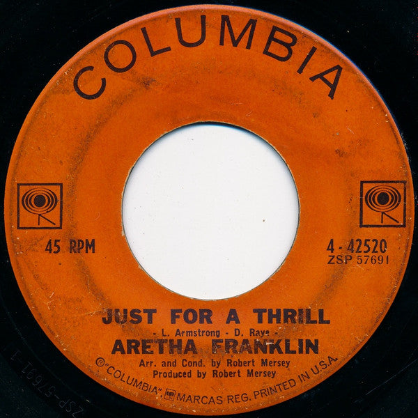 Aretha Franklin : Try A Little Tenderness / Just For A Thrill  (7", Single)